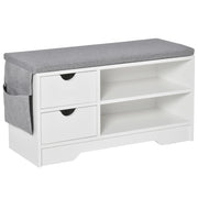 Scarpiera Salvaspazio in Legno Capacità 4 Paia 80.5 x 30.5 x 43.5 cm Bianca
