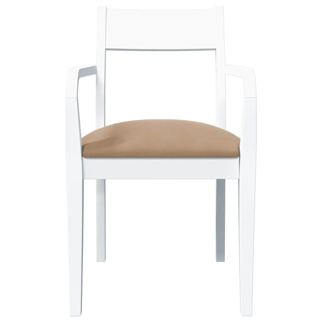 Sedie da Pranzo con Cuscini 2 pz | Sedie da cucina Bianco Legno Massello di Hevea