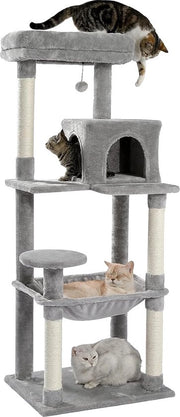 Torrone per gatti / palo per granchi - attività per gatti, torre per gatti con amaca e casa per gatti elegante