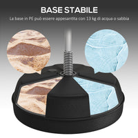 Punching Ball da Terra ad Altezza Regolabile 126-144 cm con Guantoni e Base Riempibile Rosso e Bianco