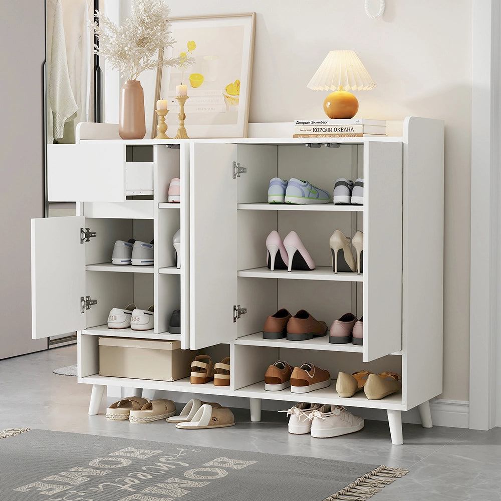 Buffet scarpe - Xylo - 4porte+1cassetto 120x35x99cm bianco