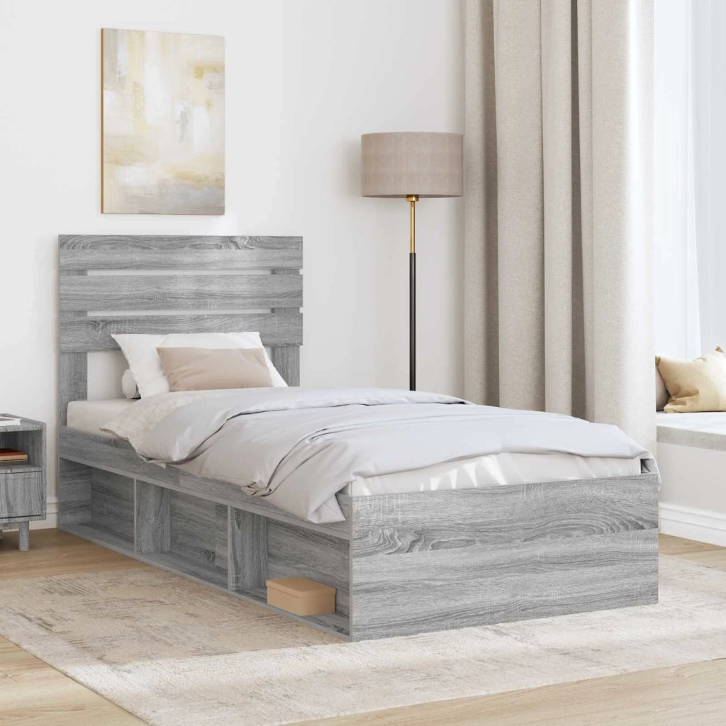 Struttura del letto Grigio Sonoma 75 x 190 cm Pino massello 3411476