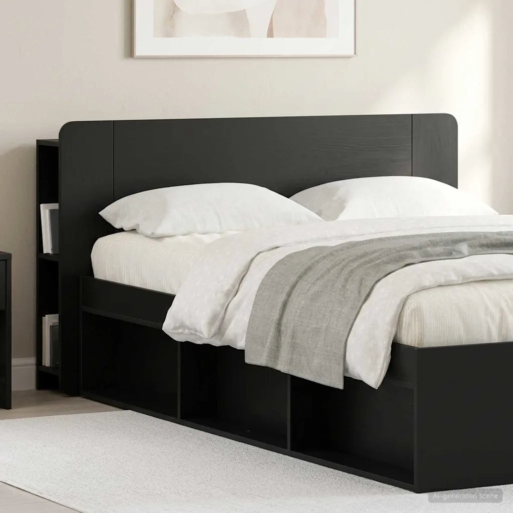 Testata del letto Nero 135 x 18,5 x 80 cm Legno ingegnerizzato