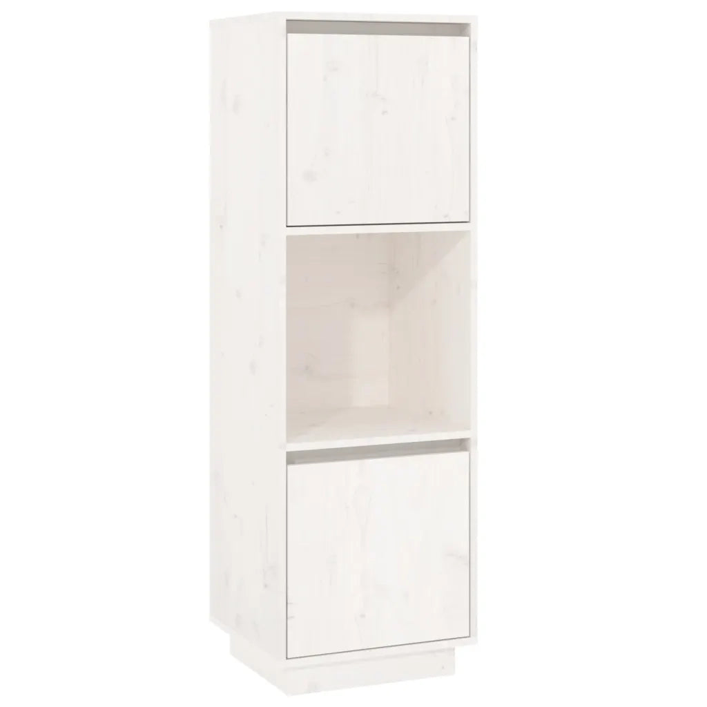 Credenza-Buffet-Armadio da cucina Bianca 38x35x117 cm in Legno Massello di Pino