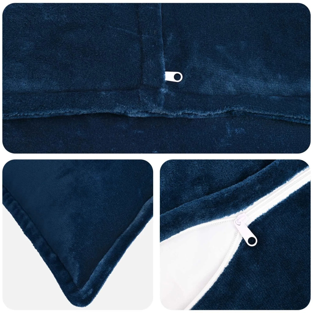 Federa 2 pcs HOUTEN Blu navy 55 x 55 cm Flanella 920581