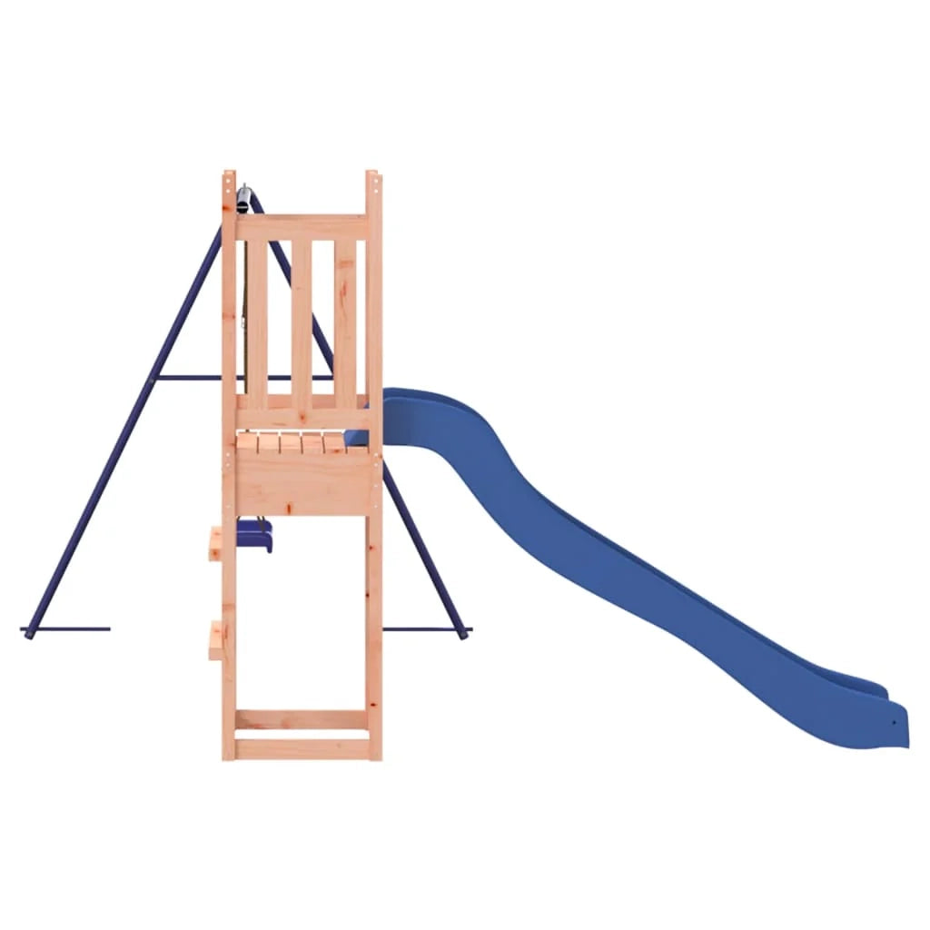 Area giochi all'aperto con altalene scivolo e robuste strutture per arrampicarsi  attrezzatura da gioco da giardino 237 x 321 x 169 cm legno massello di abete Douglas 02_0004806