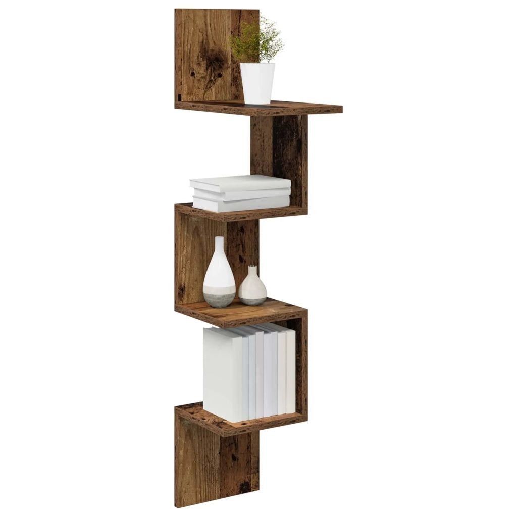 Scaffale da parete A parete Legno antico 32 x 21 x 107 cm 8012138