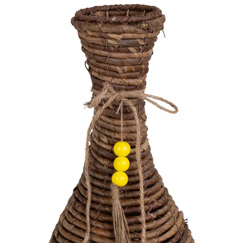 Vaso in foglia di banano naturale marrone, D21,5x57h cm