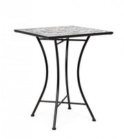 Tavolo da Giardino Acciaio Nero Stile Classico 60x60 - GREEK