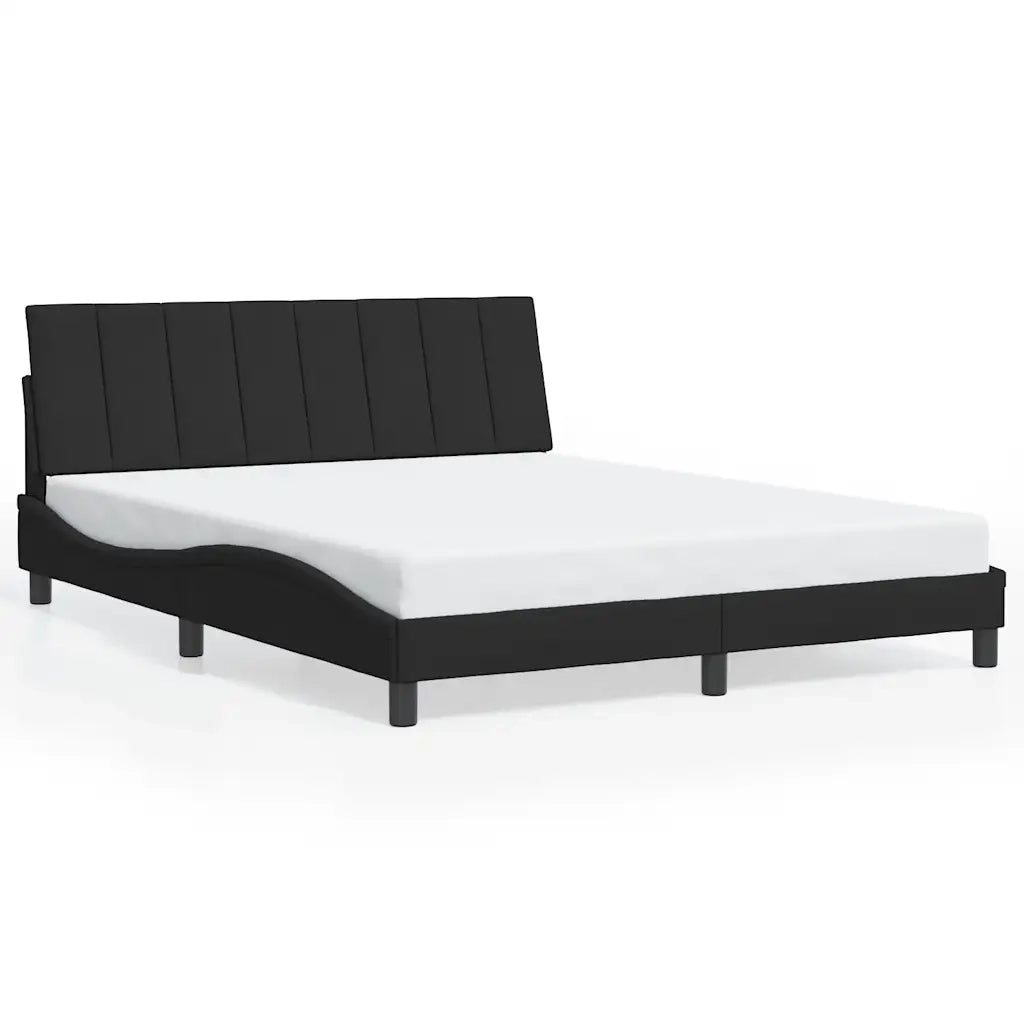 Giroletto senza Materasso Hanko Nero 160x200 cm in Velluto