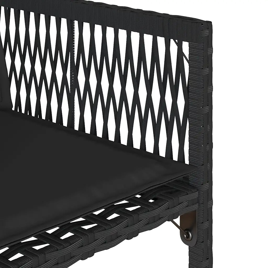 Sedie da Giardino con Cuscini 4 pz | Sedie da Esterno Nere in Polyrattan