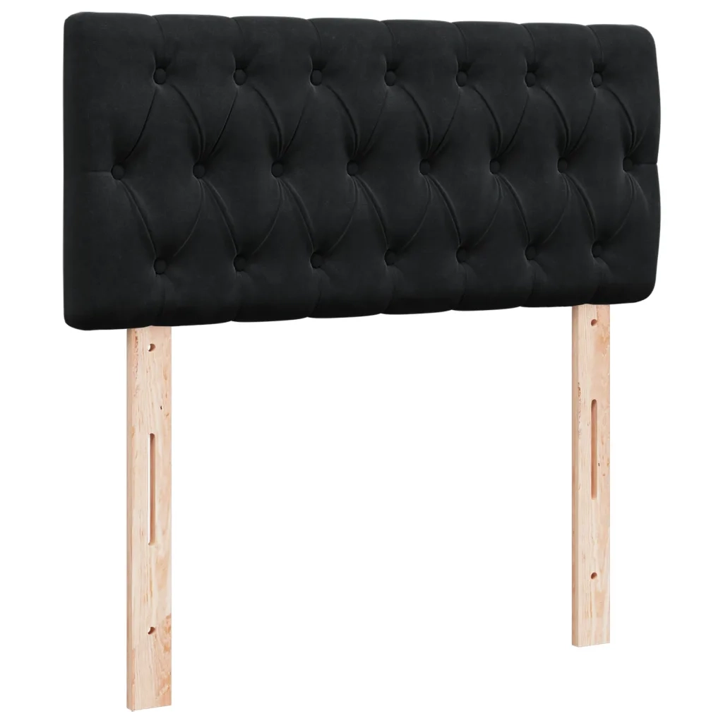 Giroletto a Molle con Materasso Nero 90x200 cm in Velluto 3288518
