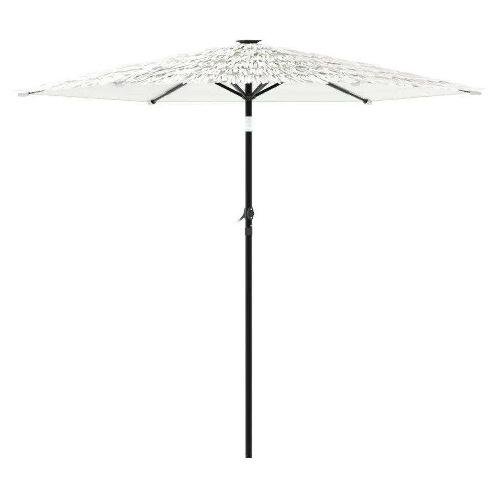 Ombrellone Giardino-Ombrello da Balcone con Palo in Acciaio Bianco 223x223x213 cm