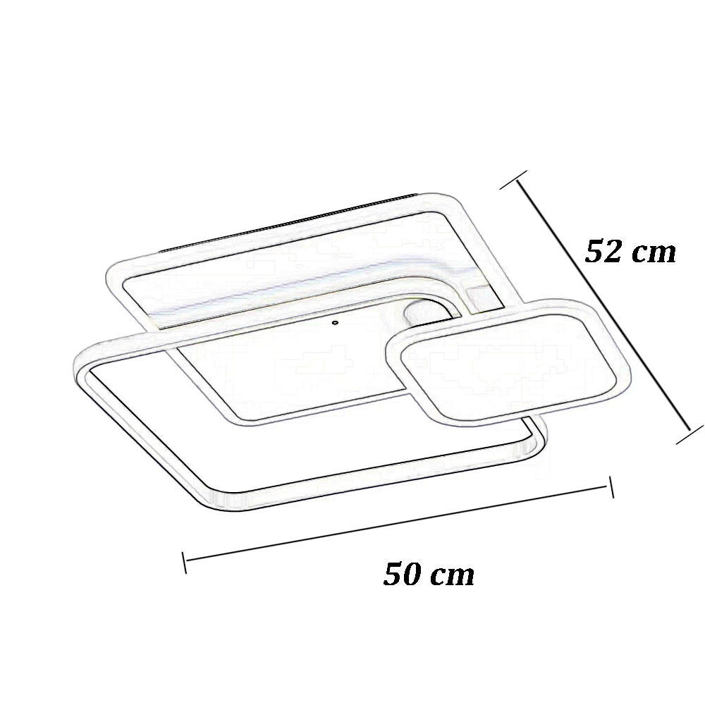 Trade Shop - Plafoniera A 3 Quadrati A Led A Tripla Colorazione Di Luce 48 W Ultra Moderno C31-3c -