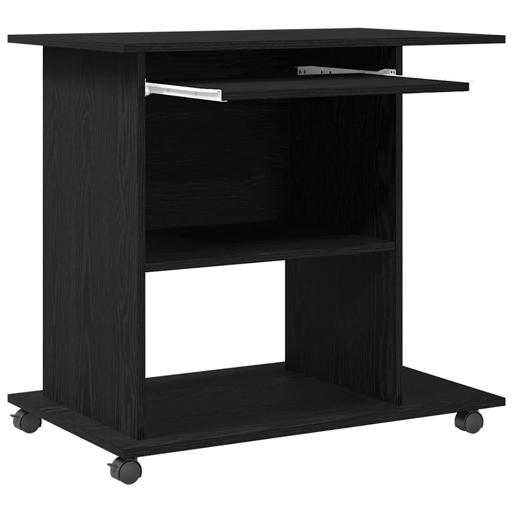Scrivania per computer Rovere Nero 80x50x75 cm in Legno Multistrato 862500