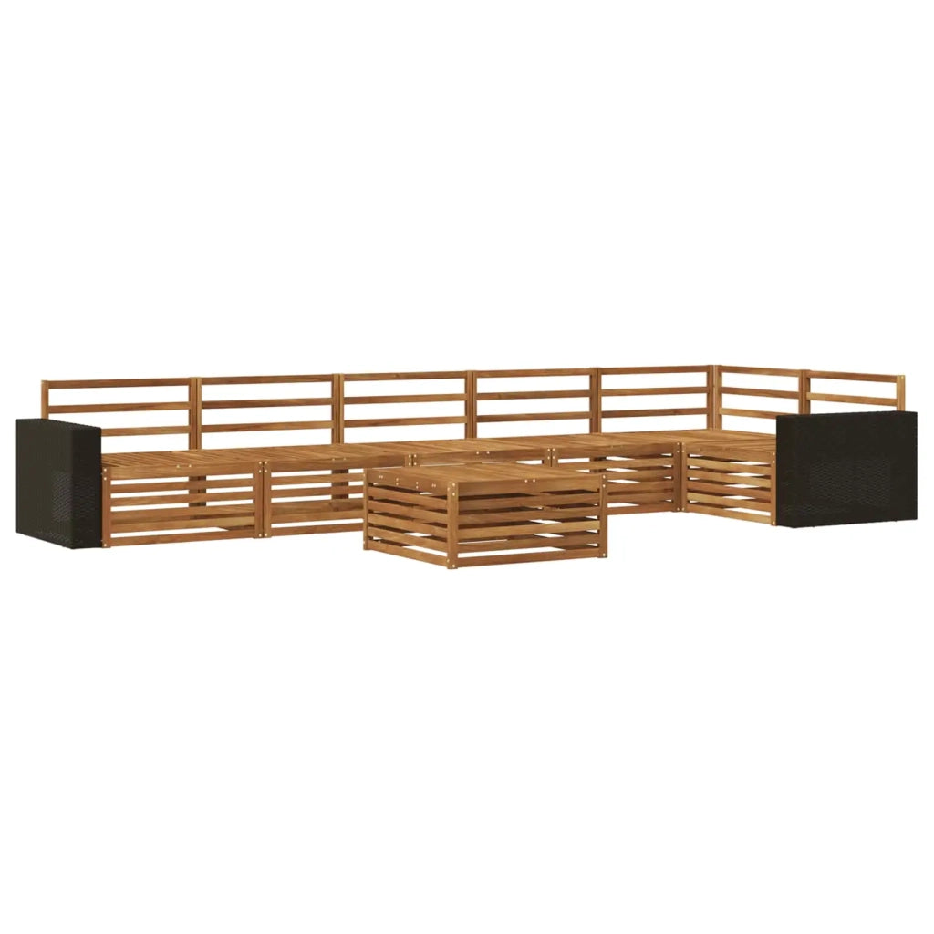 Set di divani da esterno 7 pcs Naturale 79 x 79 x 37 cm
