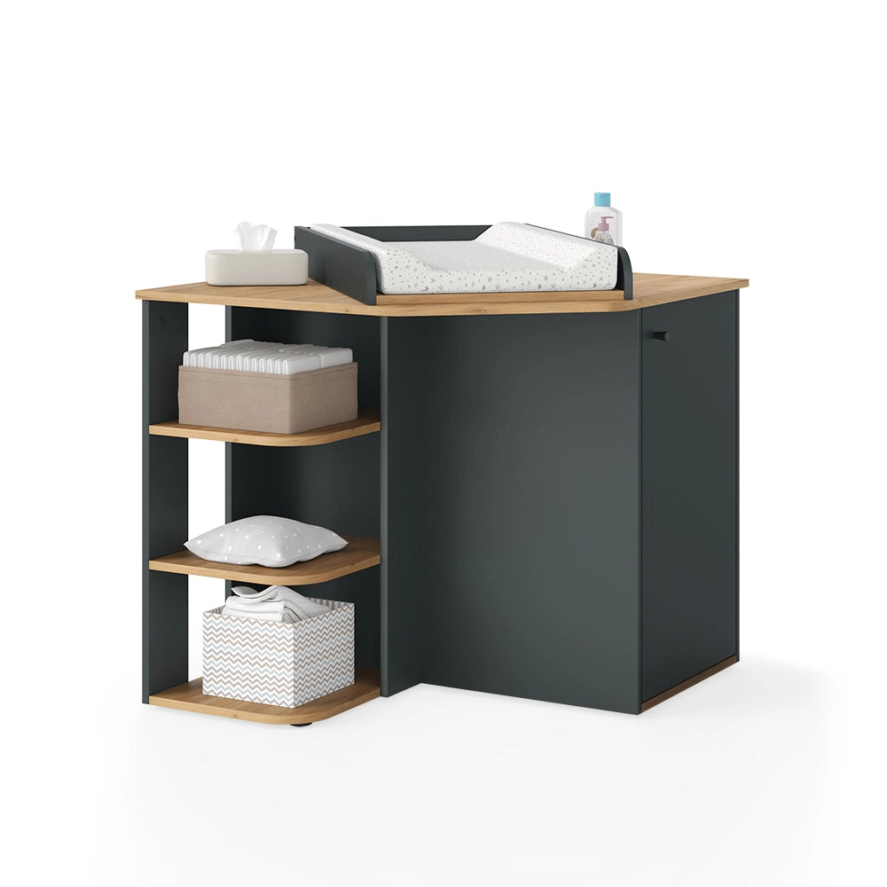 Vicco Fasciatoio Antracite/Artisan 85 x 77.3 cm con 3 scomparti chiusi