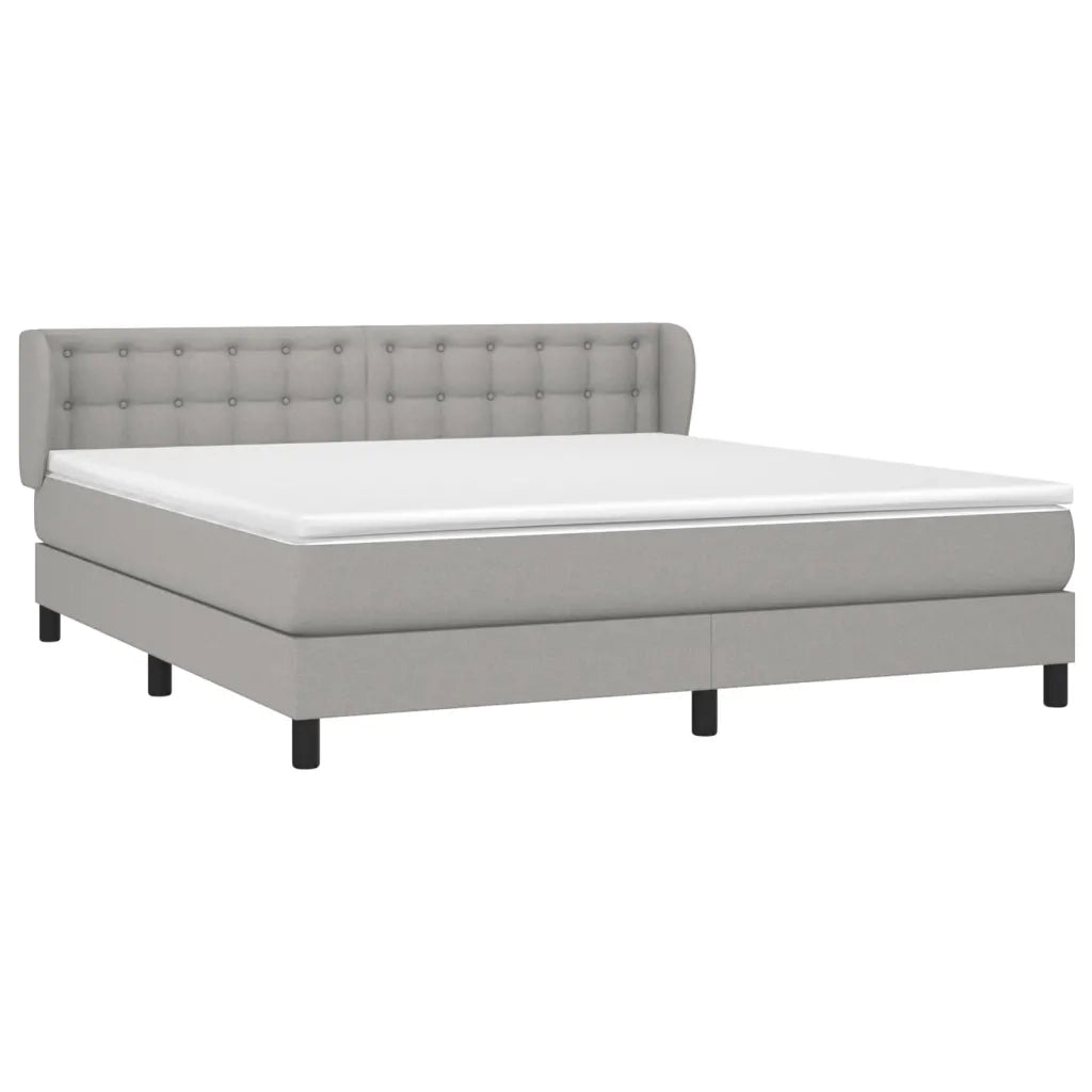 Giroletto a Molle con Materasso Grigio Chiaro160x200 cm Tessuto cod mxl 45547