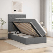 Letto con contenitore e materasso Grigio Scuro 100 x 200 cm 3459547