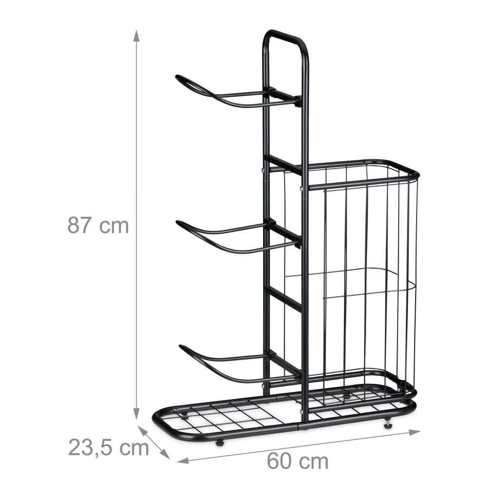 Pratico porta palloni scomparto spazioso 87 x 60 x 23,5 cm in metallo nero 13_0016776