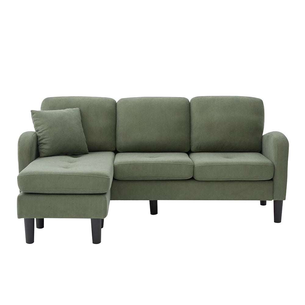 Divano angolare L con chaise longue - Xylo - 166x118x77 cm - Tessuto velluto coste design modulare