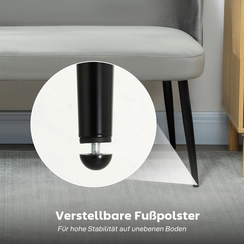 Divano 2 posti ¨C zephmum ¨C Tessuto grigio, struttura metallo e legno