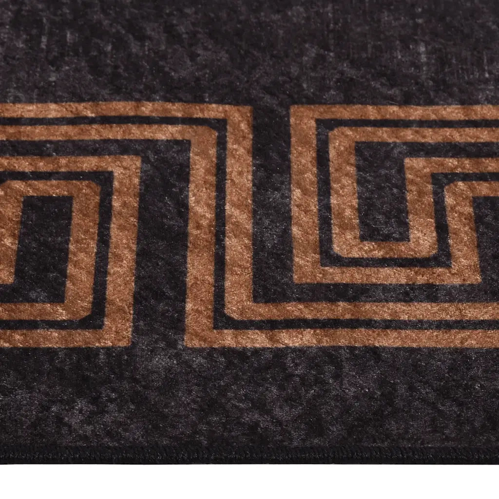 Tappeto Lavabile 80x150 cm Nero e Oro 337928