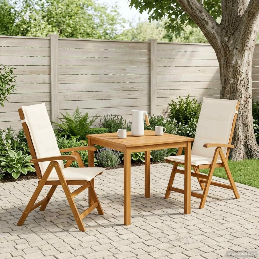 Sedie da giardino reclinabili 2 pz Naturale 42041427