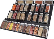 Organizzatore di carrello con estensione regolabile 30-60 cm, livelli neri, upgrade per contenitori