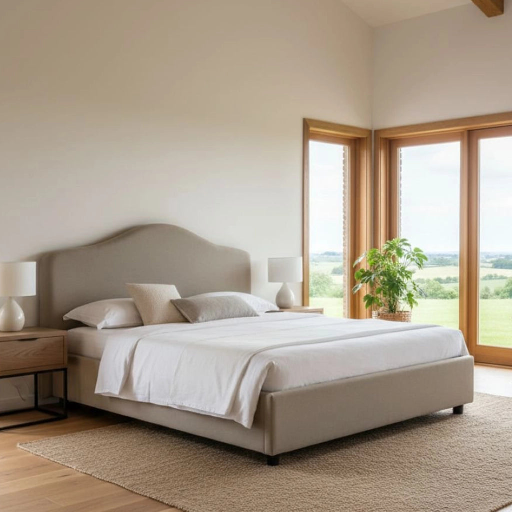 Letto Matrimoniale Abigael, Letto Matrimoniale Sfoderabile Made in Italy, Grigio Tortora\