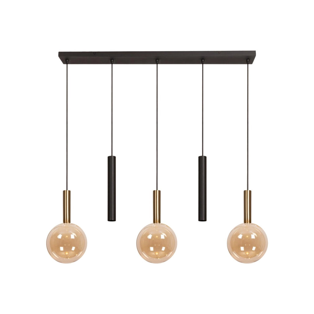 Lampada a sospensione JOSIANE 3xG9 ambra nera Lucide