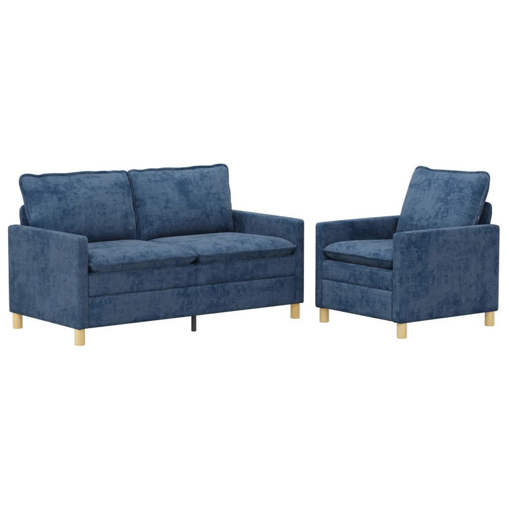 Set di divani 2 pcs Blu Poliestere 3417093