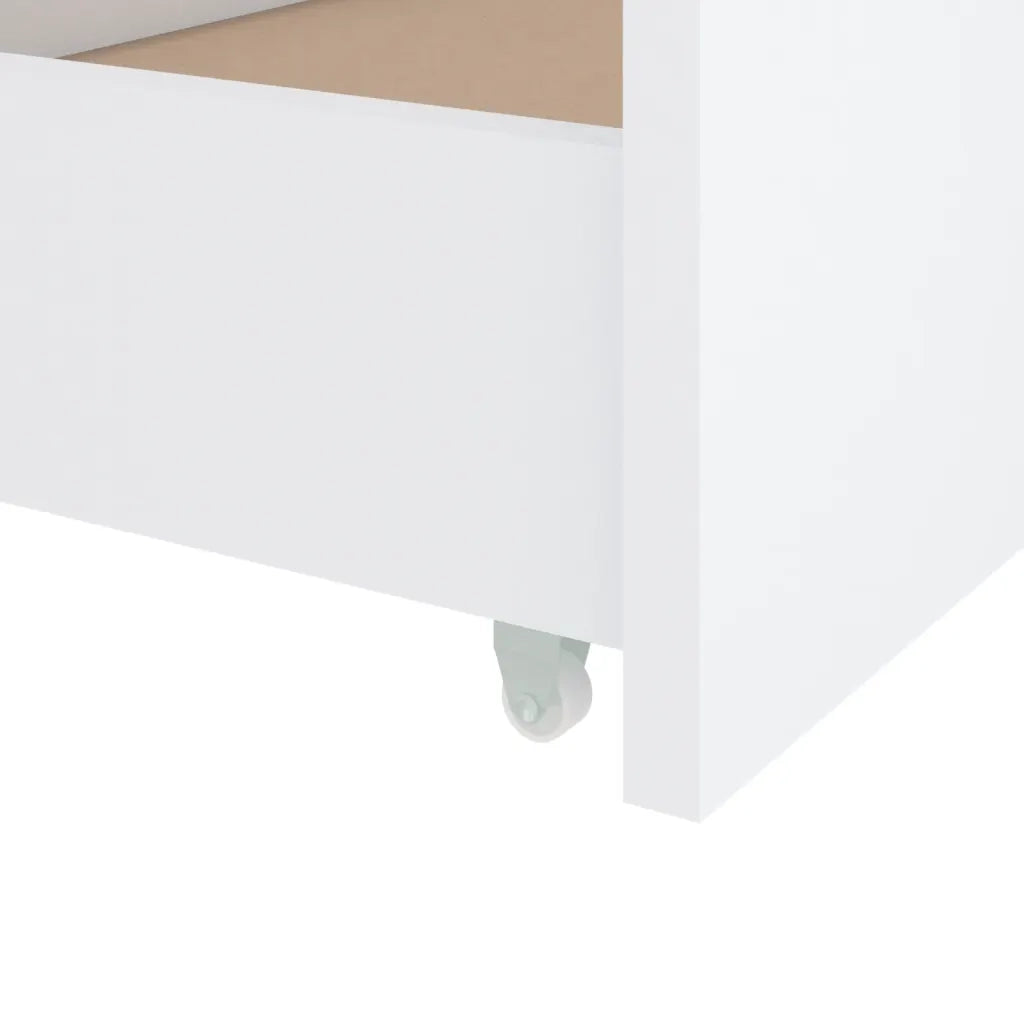 Letto da camera | Giroletto Bianco con Cassetti Legno Massello di Pino 90x200cm
