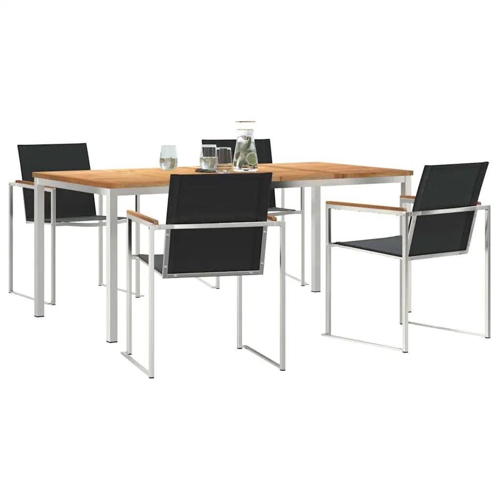 Set da Pranzo per Giardino 5 pcs Marrone Legno di teak solido 3334833