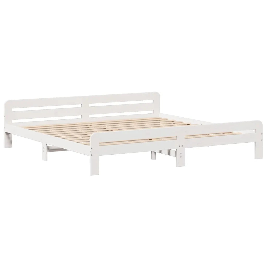 Letto senza Materasso Bianco 180x200 cm Legno Massello di Pino 3309030