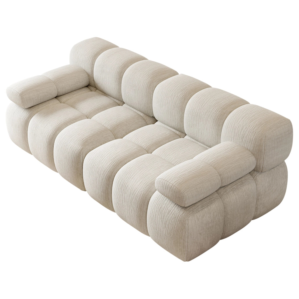 DIVANO Angolare 200x100x68 cm Tessuto Bianco Senza Montaggio