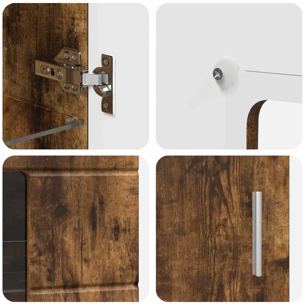 Credenza con lo scaffale FLORIN Rovere fumé 55,5 x 29 x 100 cm 880256