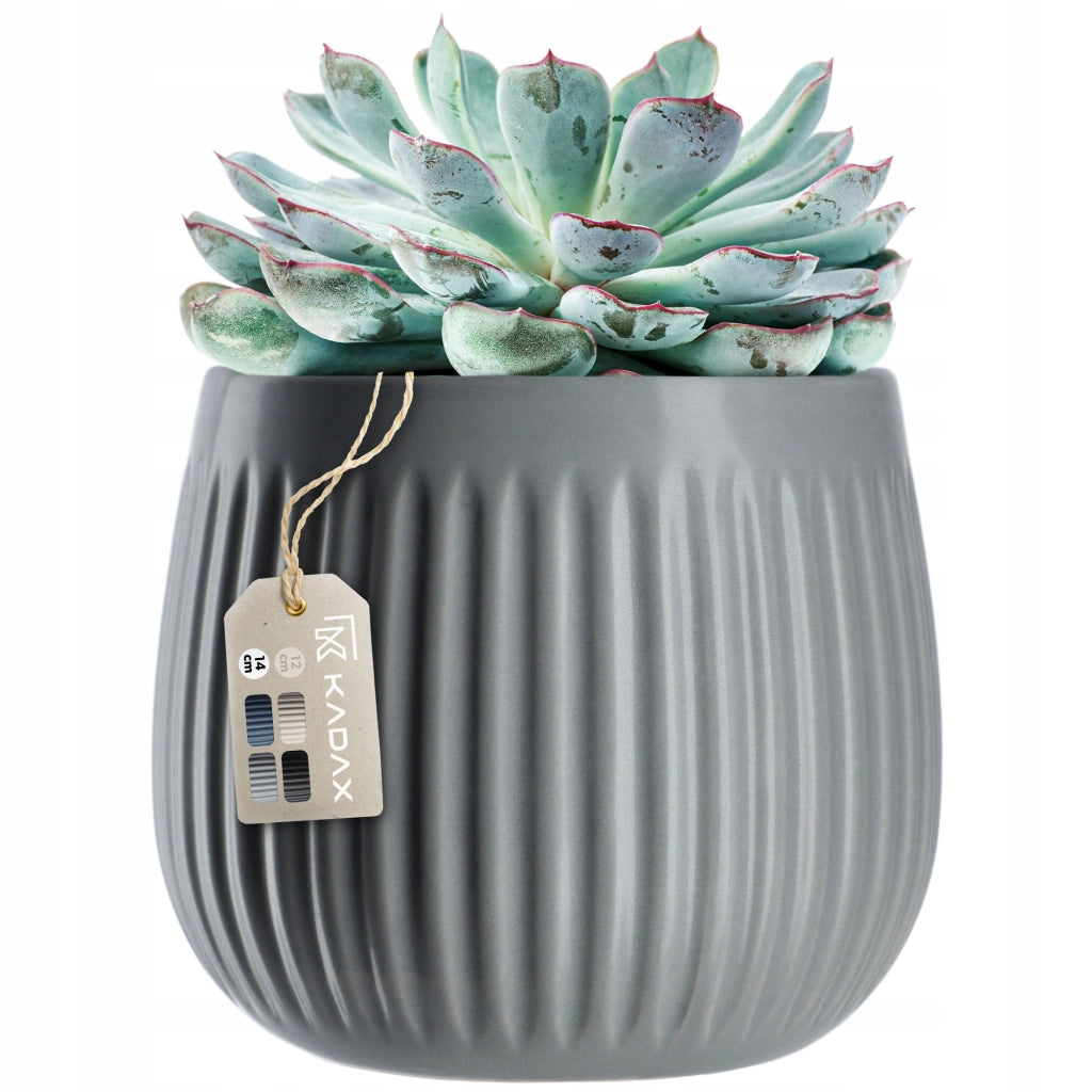 Vaso da fiori in ceramica KADAX, rotondo, 14 cm, grigio