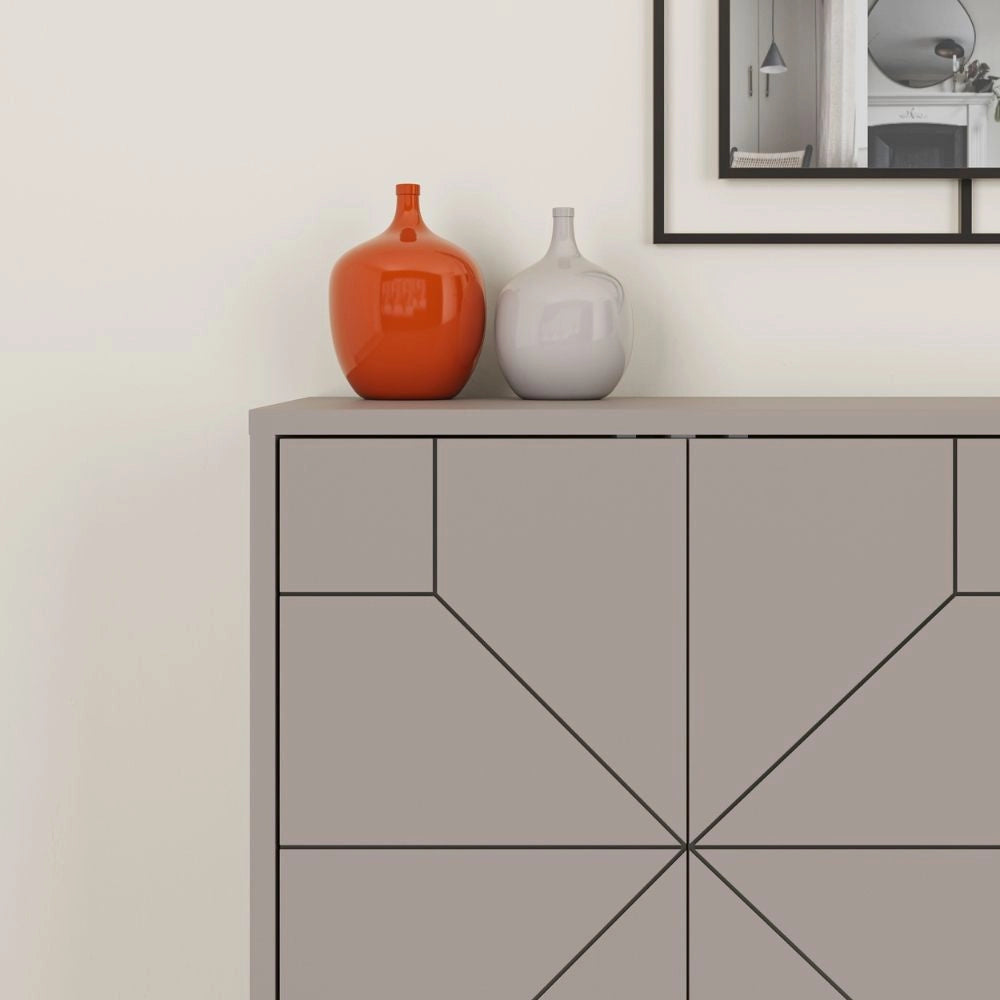 Madia 4 Ante 123x35x77,4 cm in MDF Dune Tortora