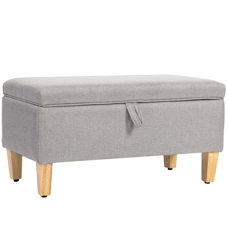 PANCA Contenitore 71x37x36 cm Grigio Chiaro in legno di caucciù