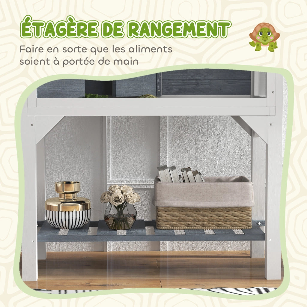 Terrario per Tartarughe ¨C zephmum ¨C Grigio 84.5x47.5x90 cm