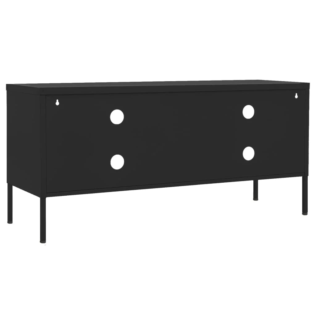 Mobile TV multimediale mensola TV credenza TV per sala da pranzo soggiorno camera da letto 105 x 35 x 50 cm acciaio nero 02_0025688