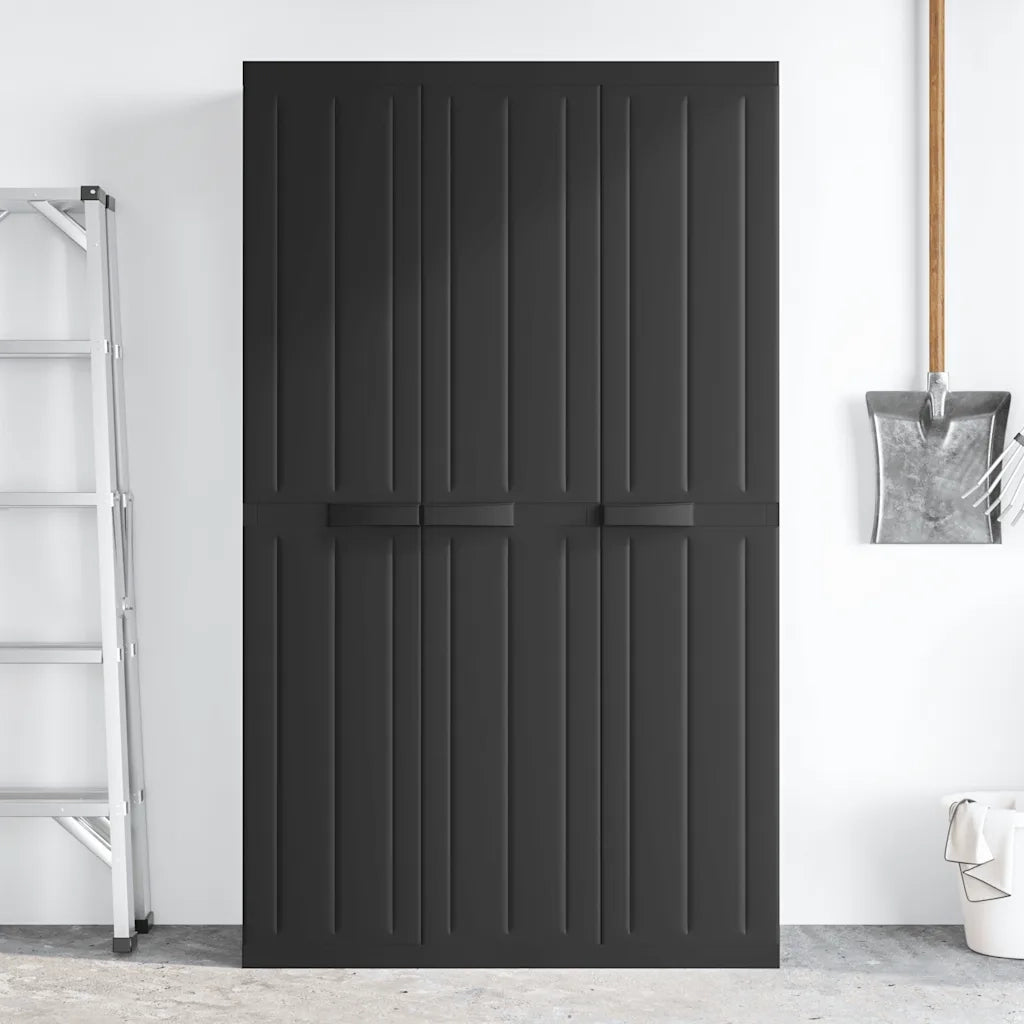 Armadio da Esterno Nero 97x37x165 cm in PP 364208