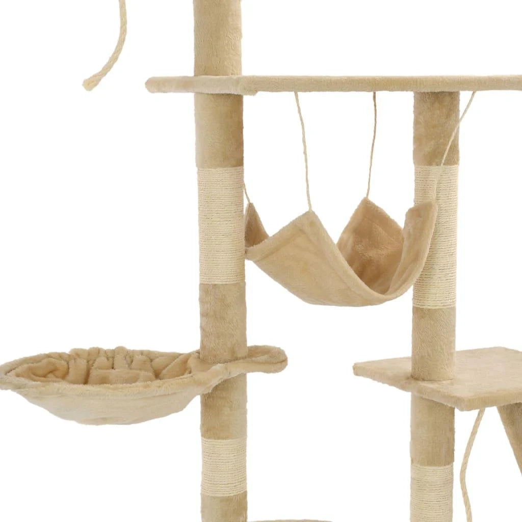 Tiragraffi albero per gatti cuccia per gatti giocattolo peluche sisal 230-250 cm beige 3702048