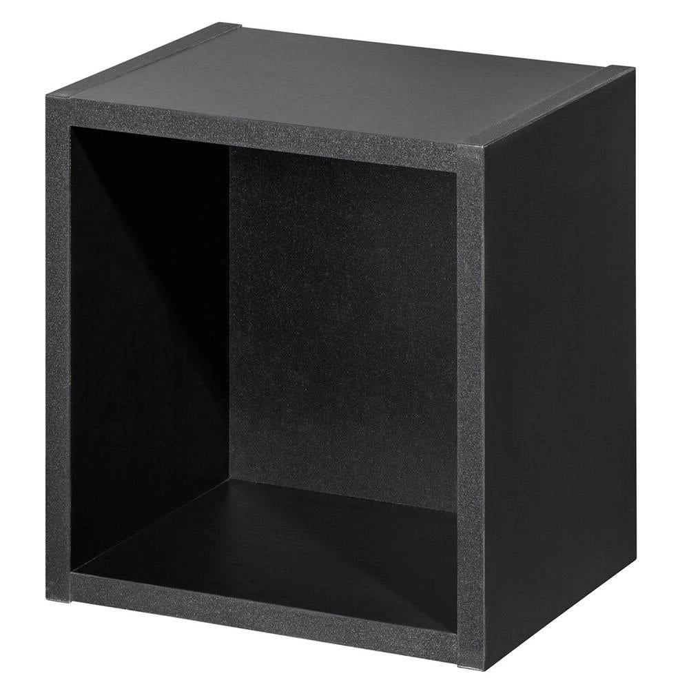 Mobile Pensile Newport a Colonna a 2 Ante e Scomparto Estraibile 30x140x25 cm - Effetto Rovere/Nero [en.casa]