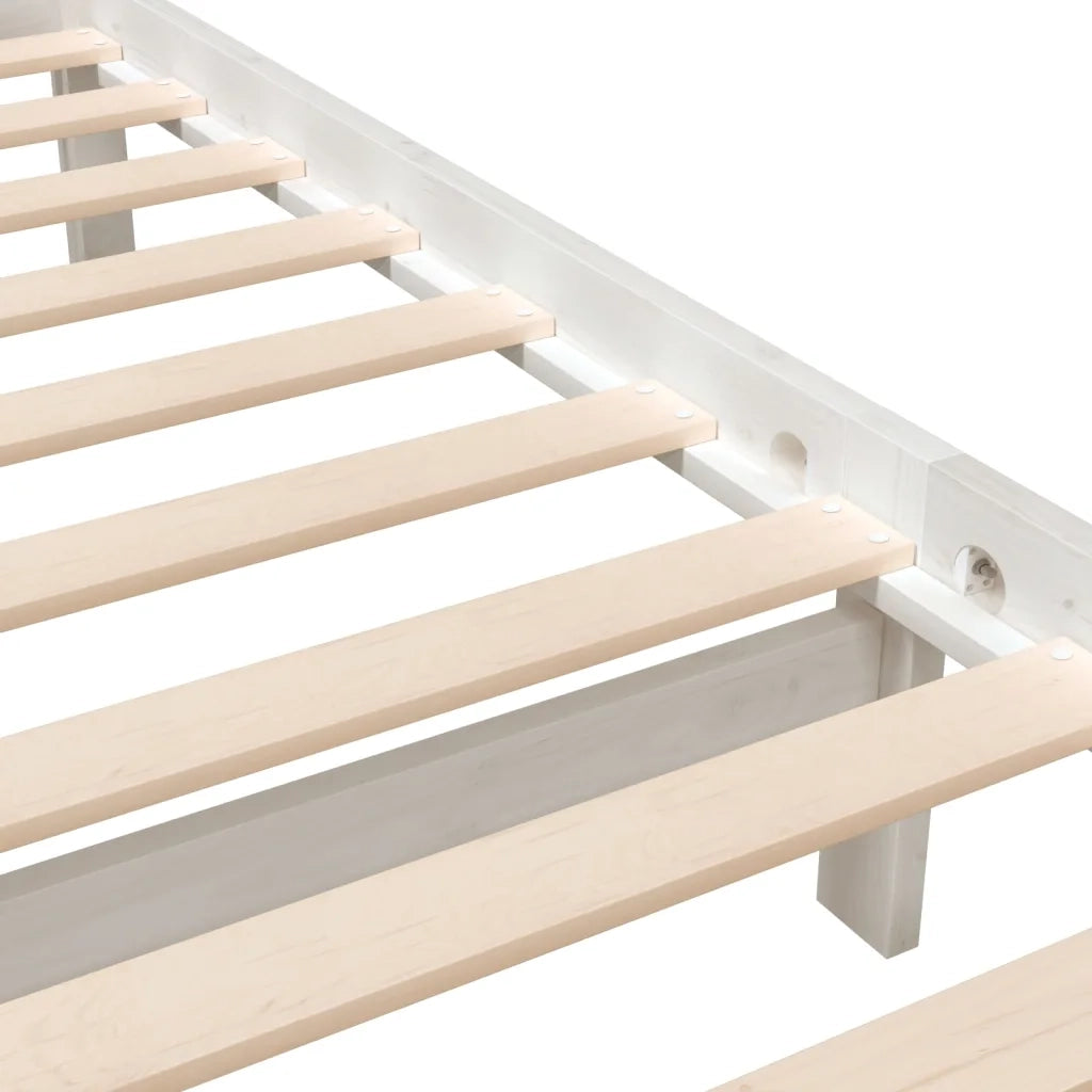 Giroletto-Struttura Letto Bianco in Legno Massello 120x200 cm 332795