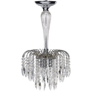 Plafoniera in metallo argentato e vetro trasparente lampadario a 3 luci 157 cm soggiorno camera da letto stile vintage