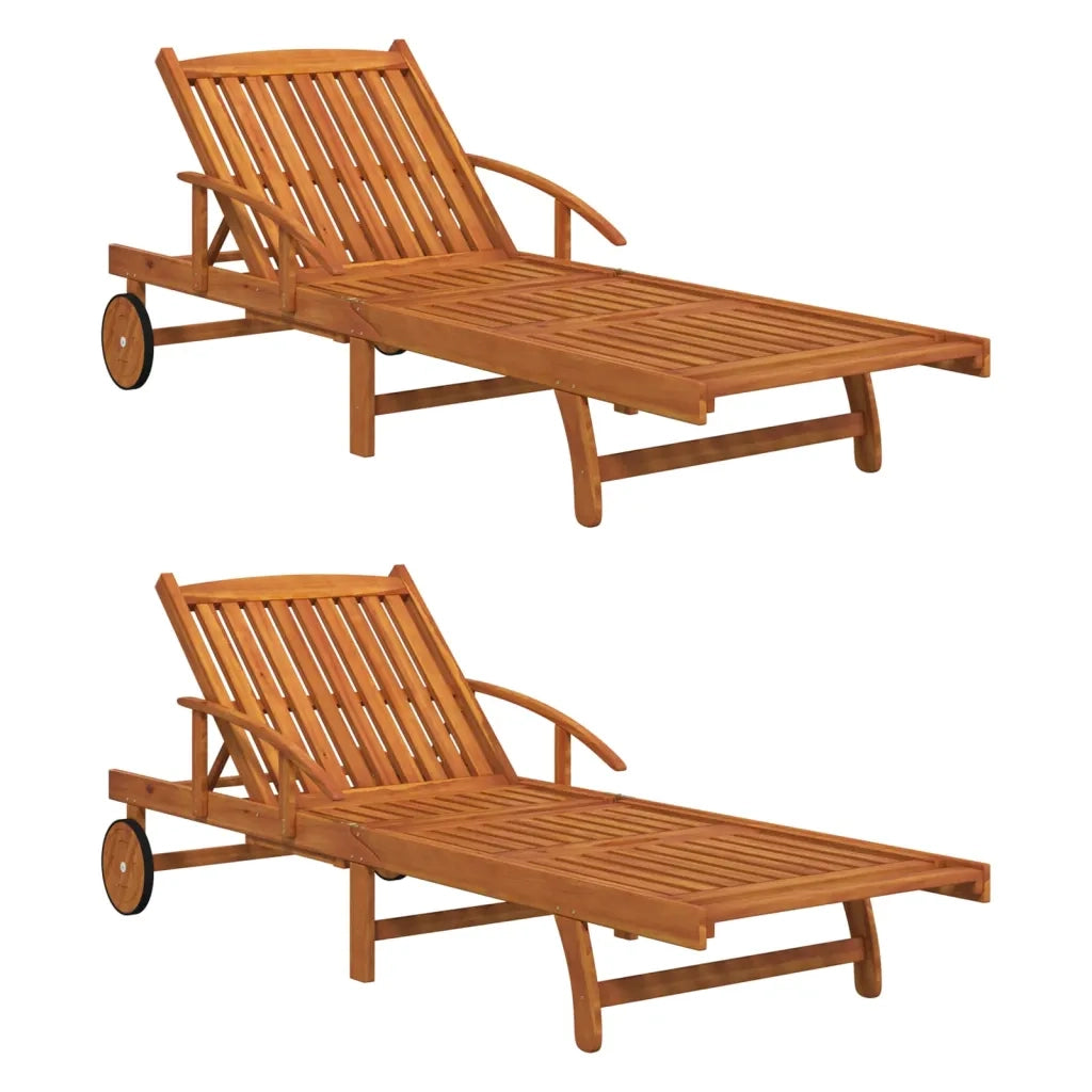 Lettini Prendisole 2 pz in Legno Massello di Acacia 3104967
