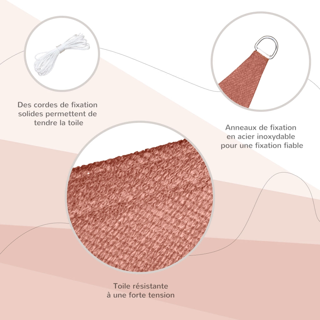 Tenda da sole triangolare grande ¨C zephmum ¨C rosso ruggine 4x4x4m
