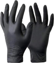 100 pezzi di guanti in nitrile nero, polvere, da gettare via, grandi dimensioni